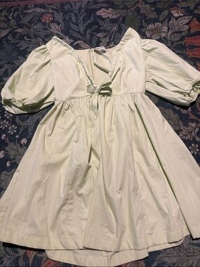 Abercrombie Light Green Puff-Sleeve Dress